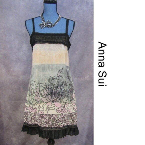 Anna Sui Dresses & Skirts - NEW Anna Sui Vintage Silk Floral Print Dress Sz 10